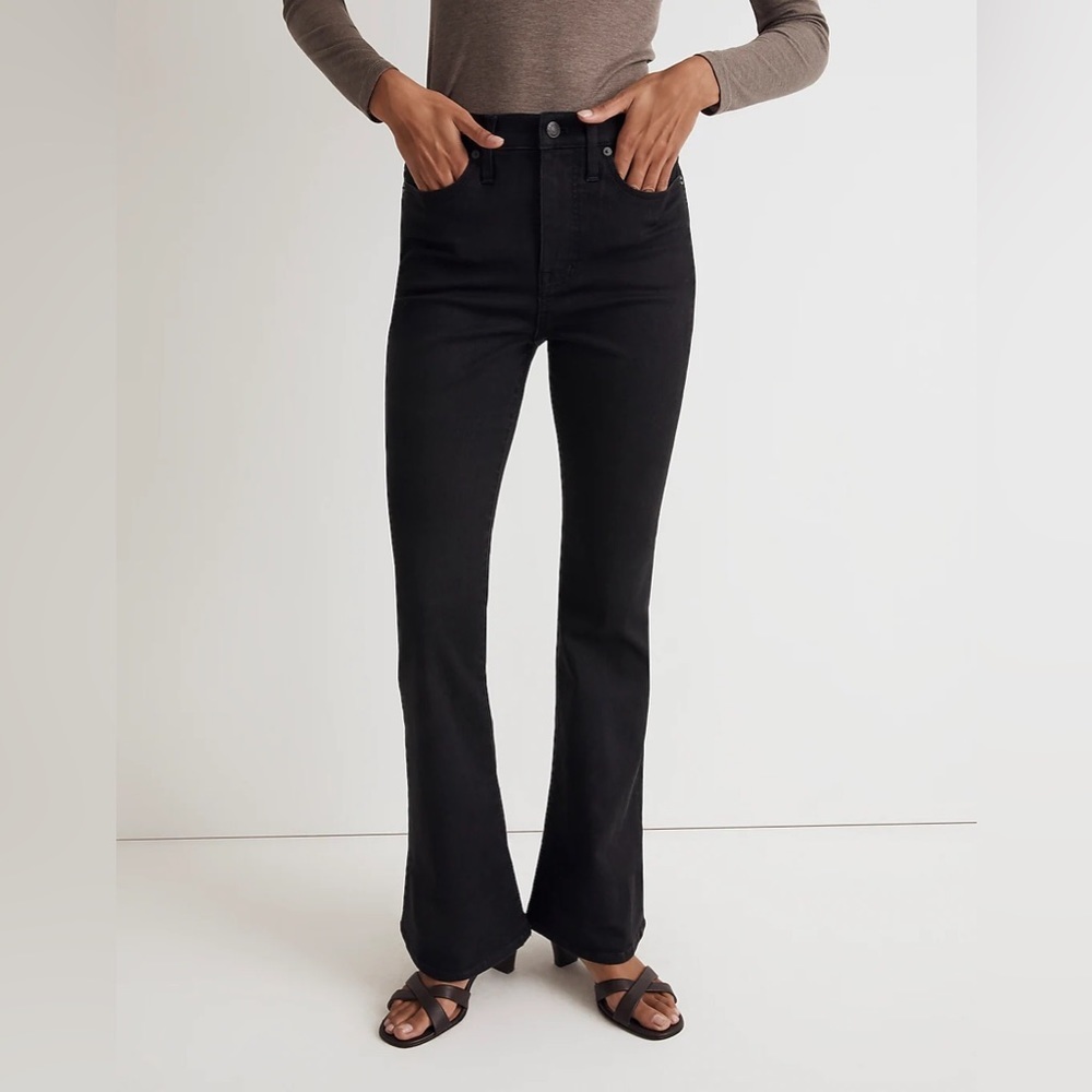 Madewell Skinny Flare Jeans in Black Frost Wash - Picture 2 of 15